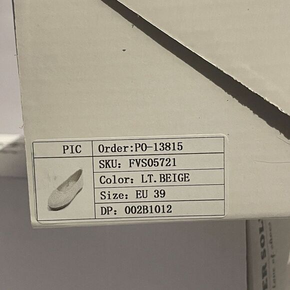 FEVERSOLE Women Size 8.5 Shoes Soft Cushion Beige Elastic Adjustable Ballet - Picture 9 of 11